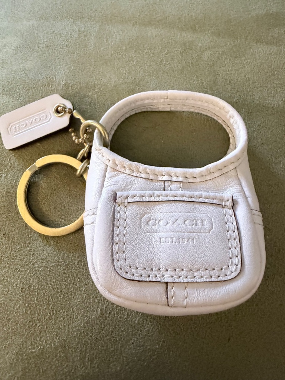 Coach Legacy Ergo Mini Hobo Bag Charm, Chalk Leather-2007 Style: #92083